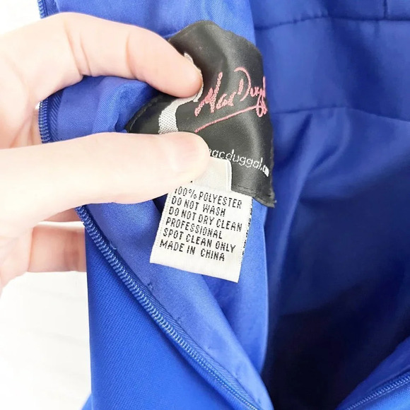 Mac Duggal Royal Blue Beaded A Line Back Cut Out Party Prom Dress Women's Size 2 - Picture 13 of 14